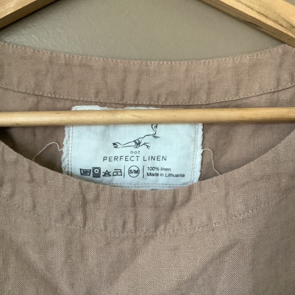 Notperfectlinen camel January linen top S/M - Picture 3 of 3